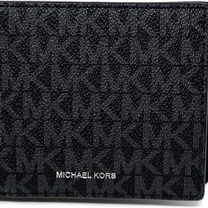 Michael Kors Men's Cooper Billfold with Passcase Wallet (Black PVC)